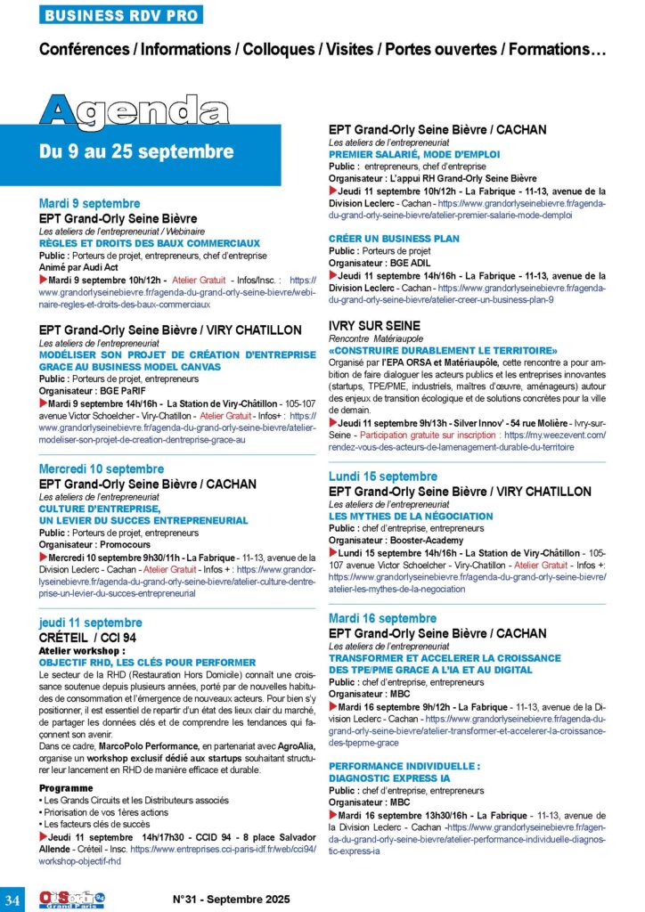 EPT GRAND-ORLY SEINE BIEVRE - BUSINESS - CCI 94 - RENDEZ-VOUS PRO