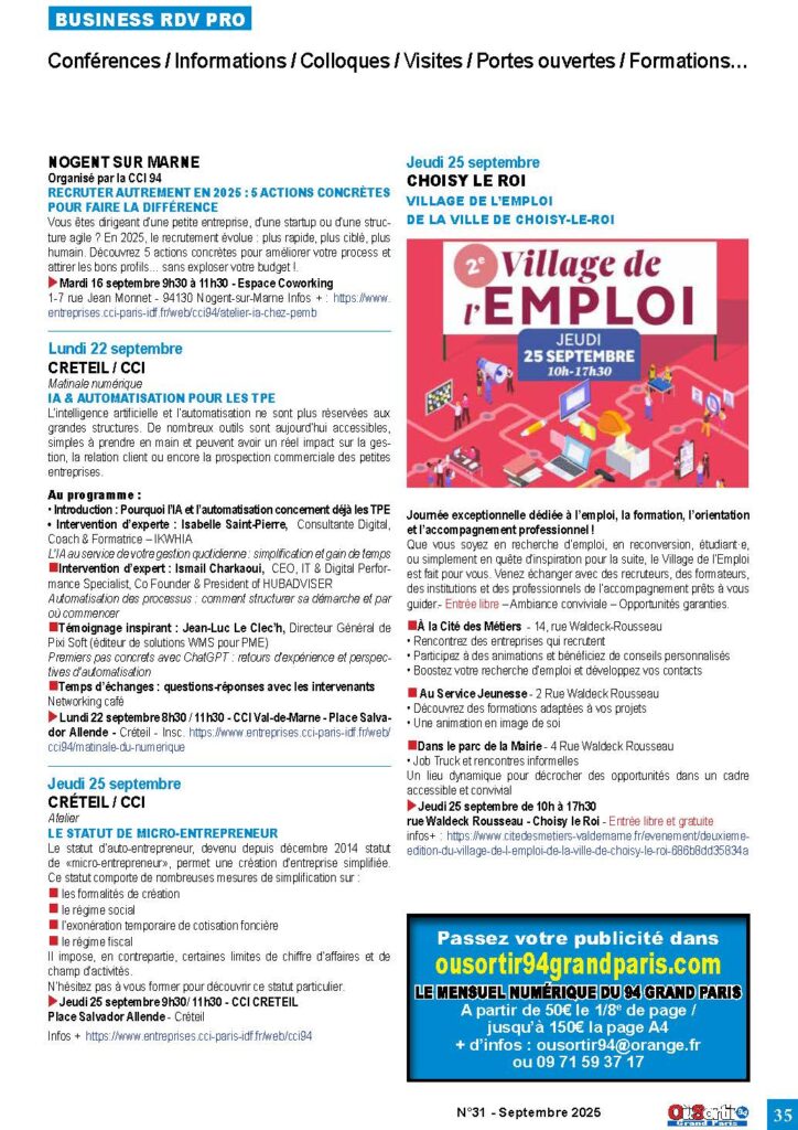VILLAGE EMPLOI - BUSINESS - CCI - 