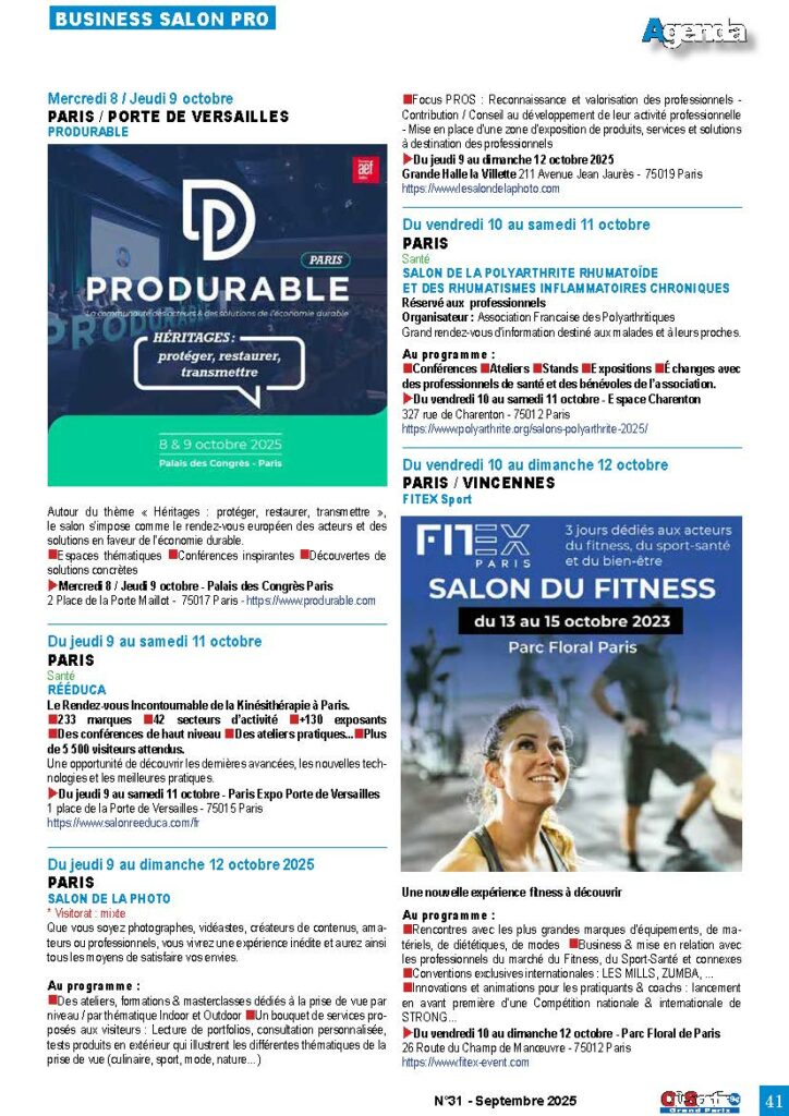 PRODURABLE - BUSINESS - SALON DE LA POLYARTHRITE RHUMATOIDE ET DES RHUMATISMES INFLAMMATOIRES CHRONIQUES